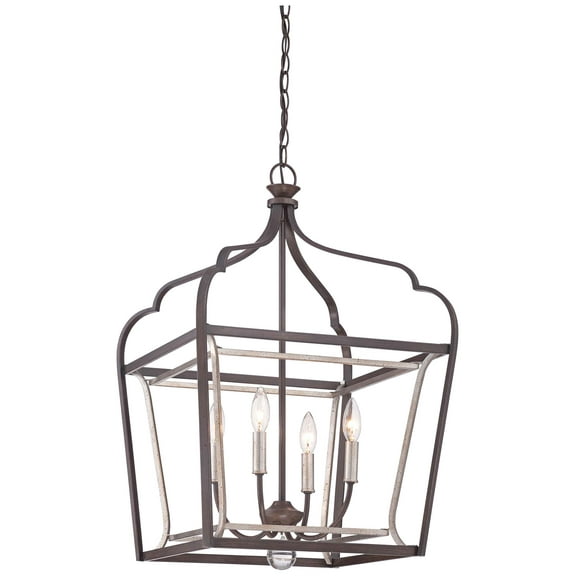 Minka Lavery Astrapia 18" Wide Rubbed Sienna Lantern 4-Light Foyer Pendant
