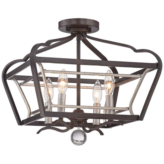 4 Light Semi-Flush Mount In Transitional Style 15.75 Inches Tall By 16 Inches Wide Minka Lavery 4347-593
