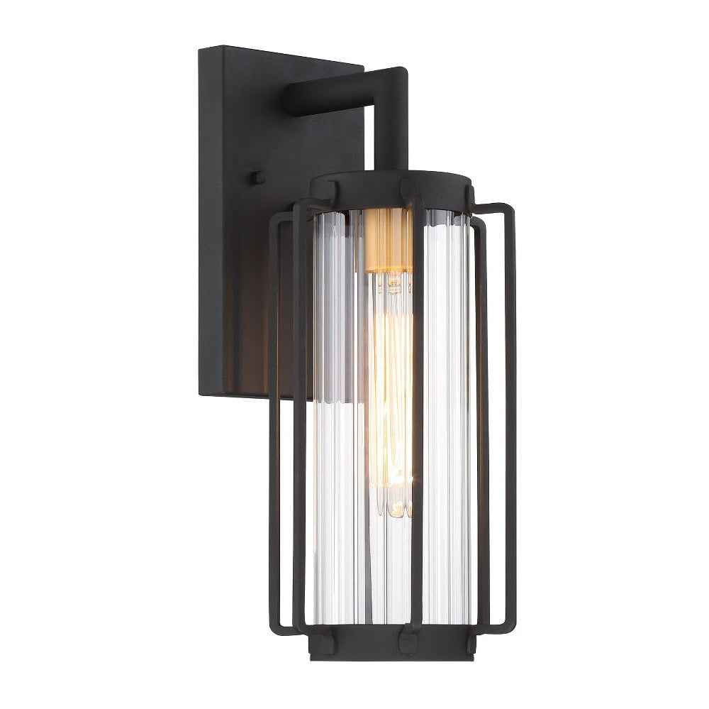 Minka Lavery Pineview Slope Outdoor Wall Light – Black Exterior Lantern For Porch, Garage, Entryway