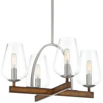 Convertible Chandelier 4 Light Koa Wood/Pewter Steel/Glass 15.63 Inches Tall By 20 Inches Wide     -Traditional Installation Minka Lavery 1064-699