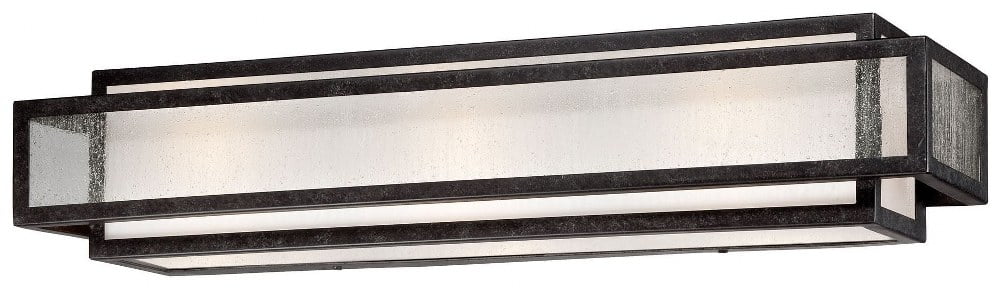 Camden Square Aged Charcoal 3-Light Bathroom Vanity with Seeded Glass