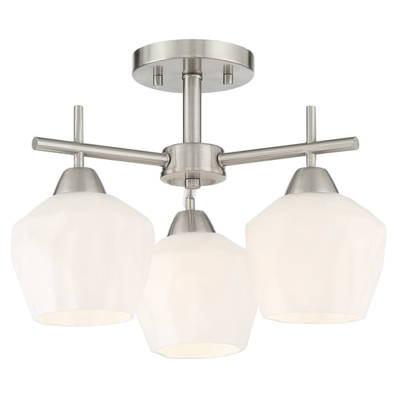 3 Light Semi-Flush Mount-Brushed Nickel Finish Minka Lavery 2172-84