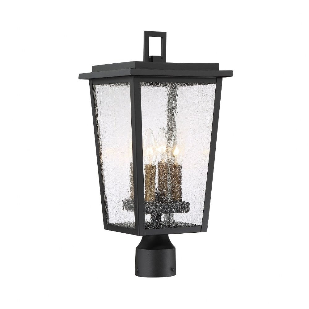 Minka Lavery Cantebury 19 3/4" High Sand Black 4-Light Outdoor Post Light