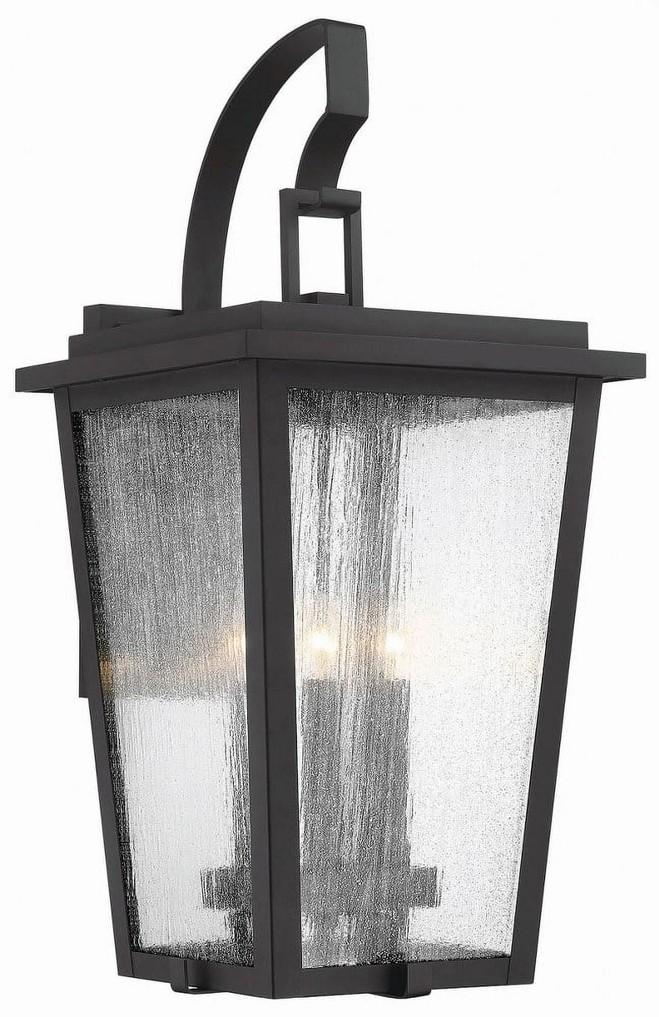 Minka Lavery Pineview Slope Outdoor Wall Light - 1-Light Black Lantern, 60W Max, Damp Rated, 12.5"H X 5"W X 5.5"D