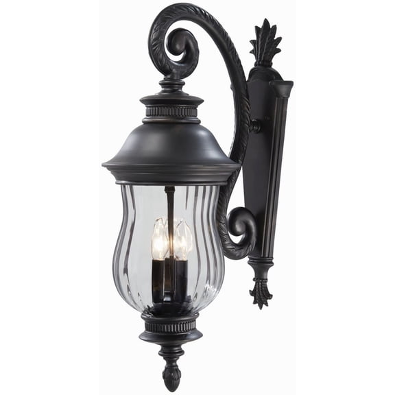 The Great Outdoors Go 8902 Newport 3 Light 28" Tall Top Mounted Outdoor Wall Sconce -