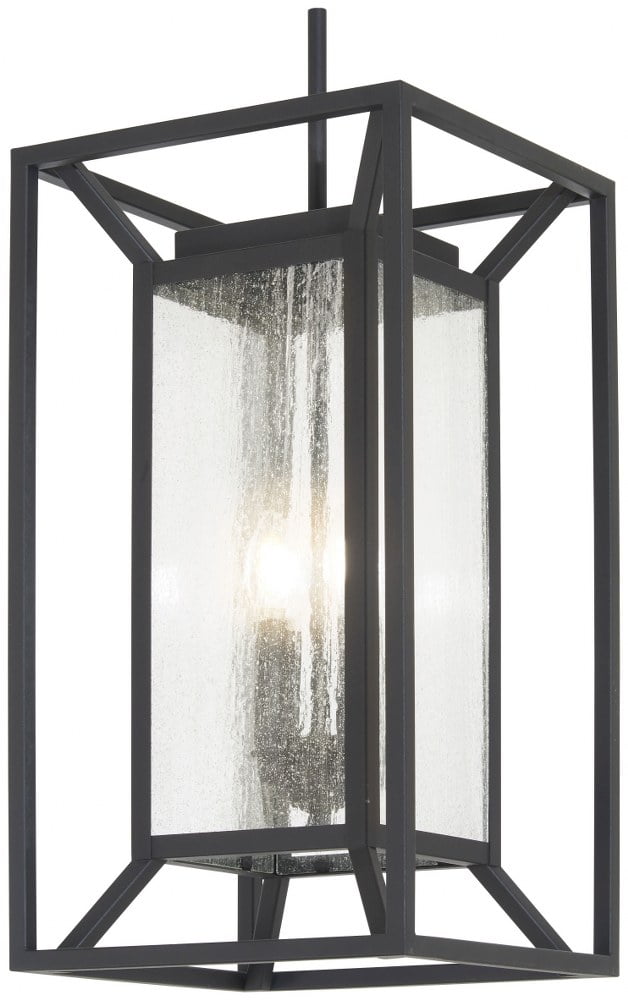 Sand Coal 4-Light Outdoor Hanging Lantern with Clear Seeded Glass