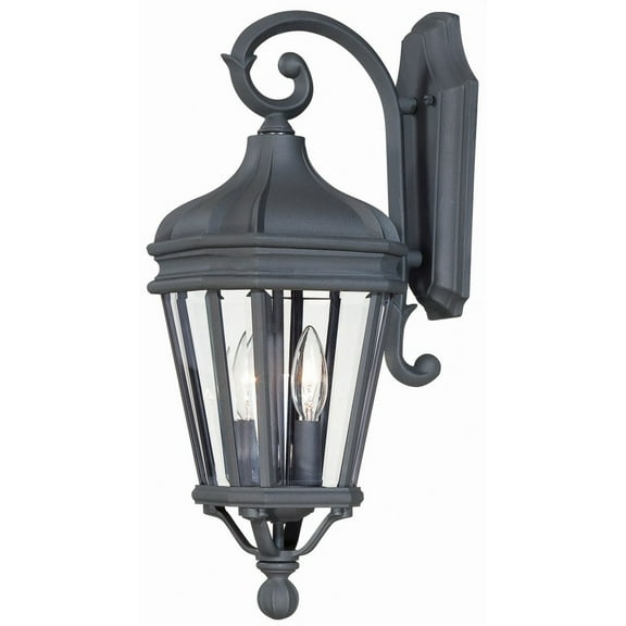 8691-66-Minka Lavery-Great Outdoors - Harrison- 2 Light Outdoor Wall Mount In Traditional Style - 21 Inches Tall By 7.5 Inches Wide-Black Finish