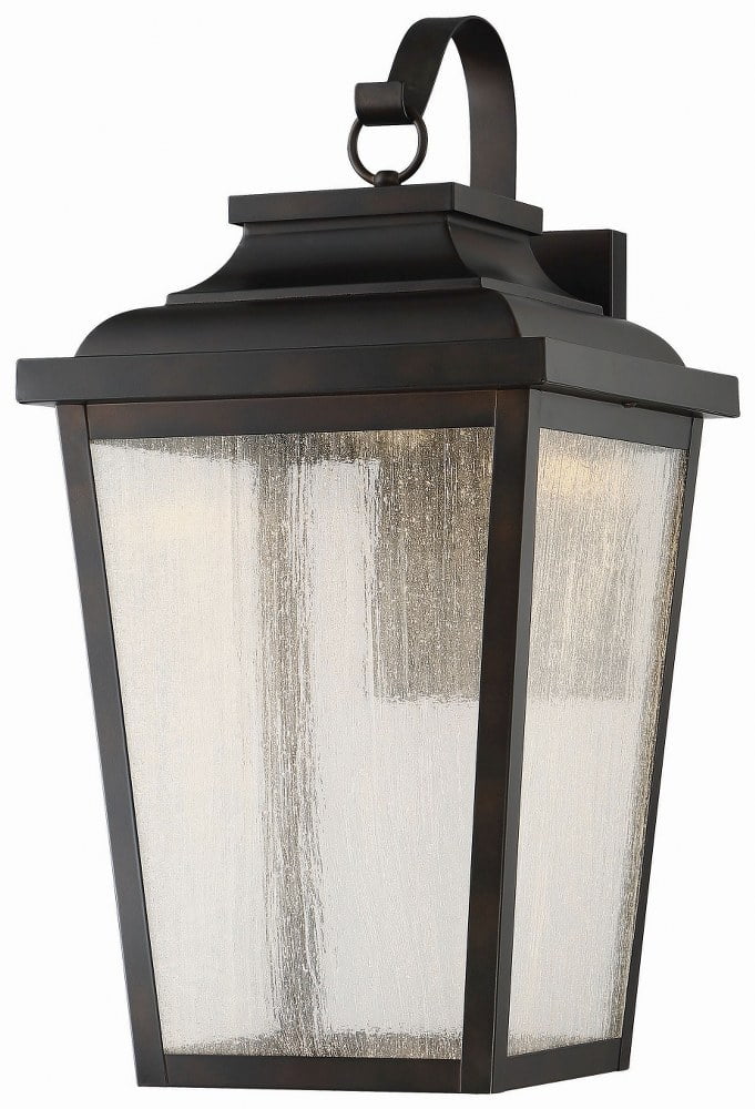 Chelesa Bronze LED Outdoor Wall Light with Clear Seeded Glass