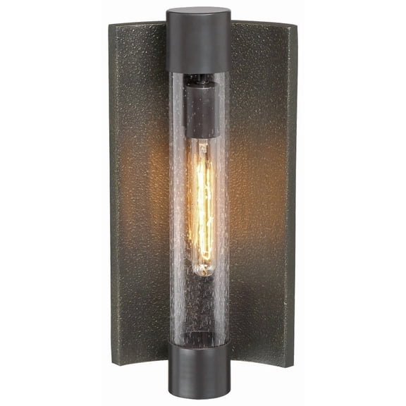 72662-516-Minka Great Outdoors-Medium Outdoor Wall Light In Transitional Style - 16.5 Inches Tall By 8 Inches Wide-Textured Bronze/Silver Highlights