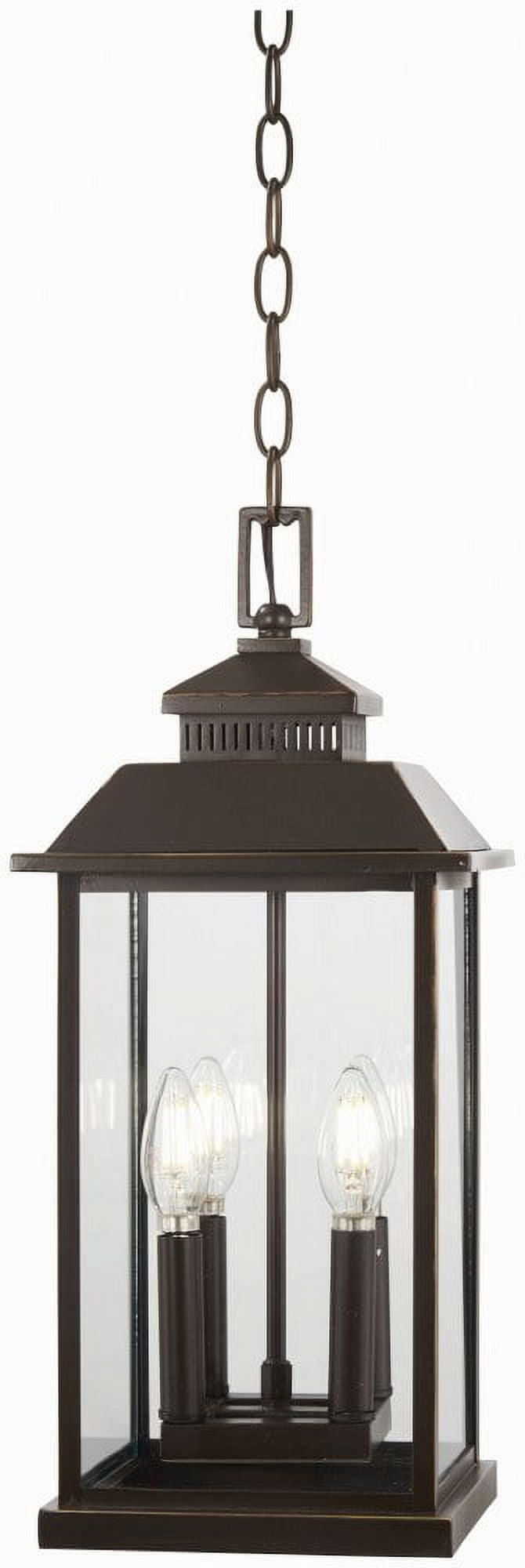 Oil Rubbed Bronze and Clear Glass 4-Light Outdoor Lantern
