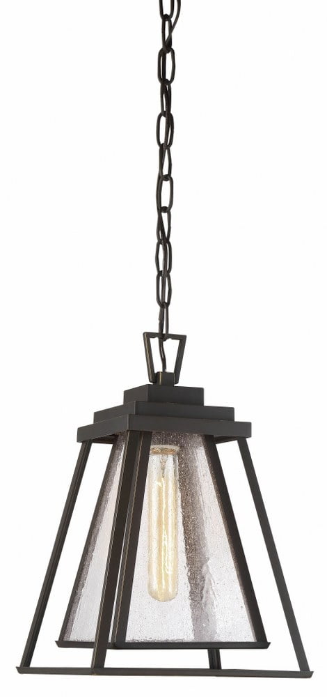Dakota Bronze Mini Pendant Light with Clear Seeded Glass