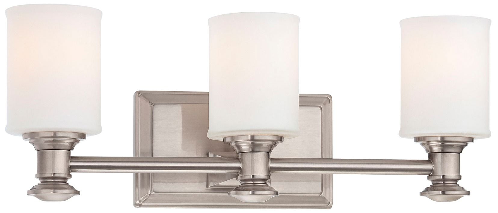 Brushed Nickel 3-Light Cylinder Bath Vanity Fixture