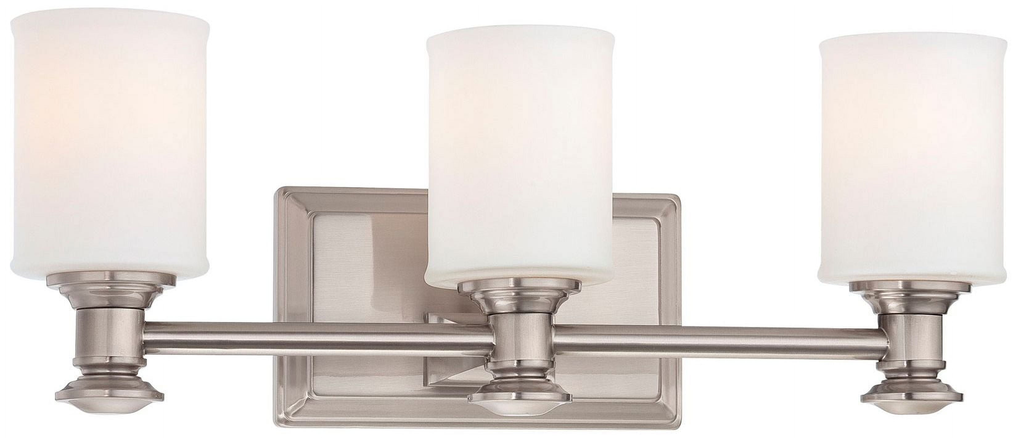 Brushed Nickel 3-Light Cylinder Bath Vanity Fixture