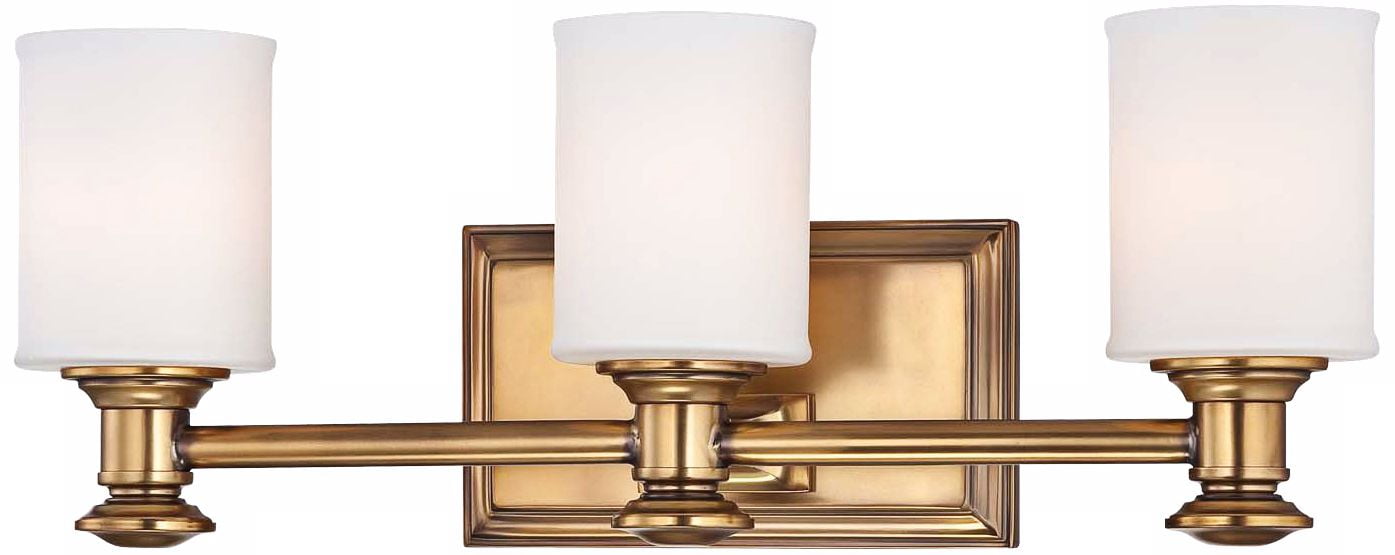 Liberty Gold 19" Cylinder Vanity Light with Etched Opal Glass