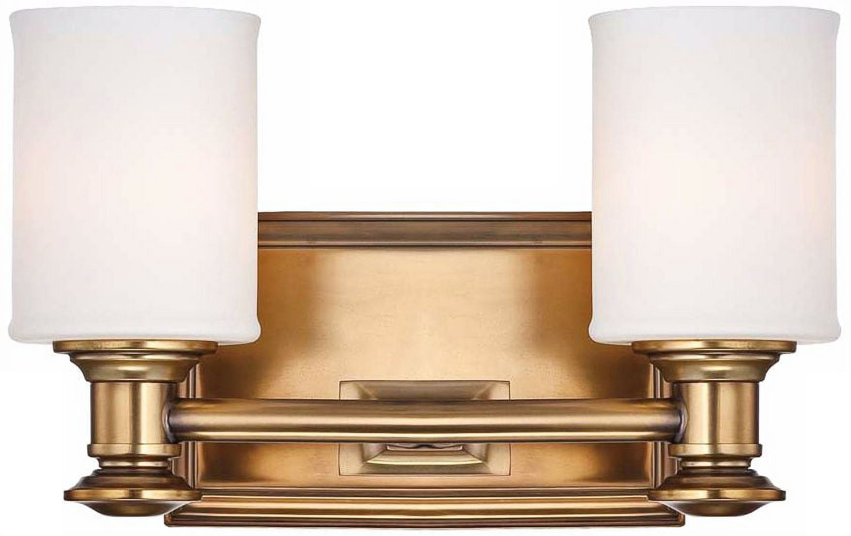 Harbour Point Liberty Gold 2-Light Bathroom Vanity with Opal Glass