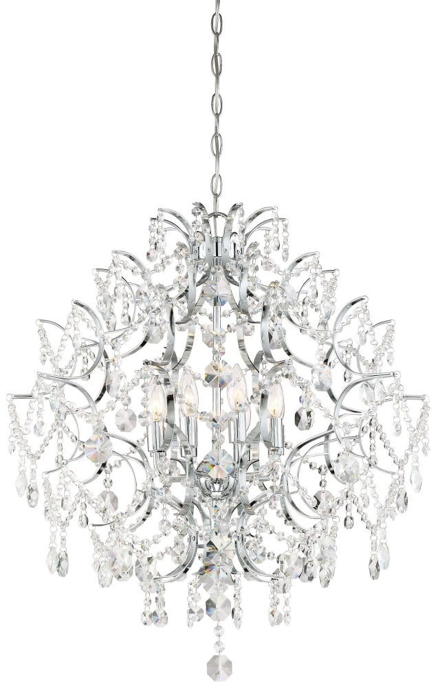 Eleganza Chrome 8-Light Chandelier with Clear Crystal Accents
