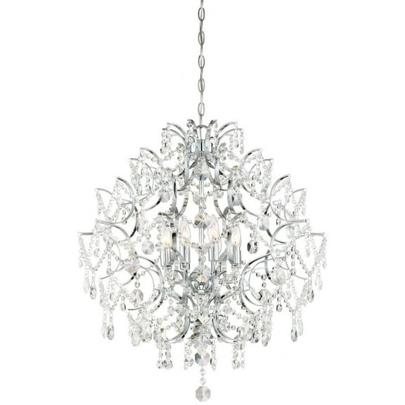 Isabella's Crown Chandelier 8 Light Chrome Crystal In Traditional Style 30.5 Inches Tall By 26 Inches Wide     -Traditional Installation Minka Lavery