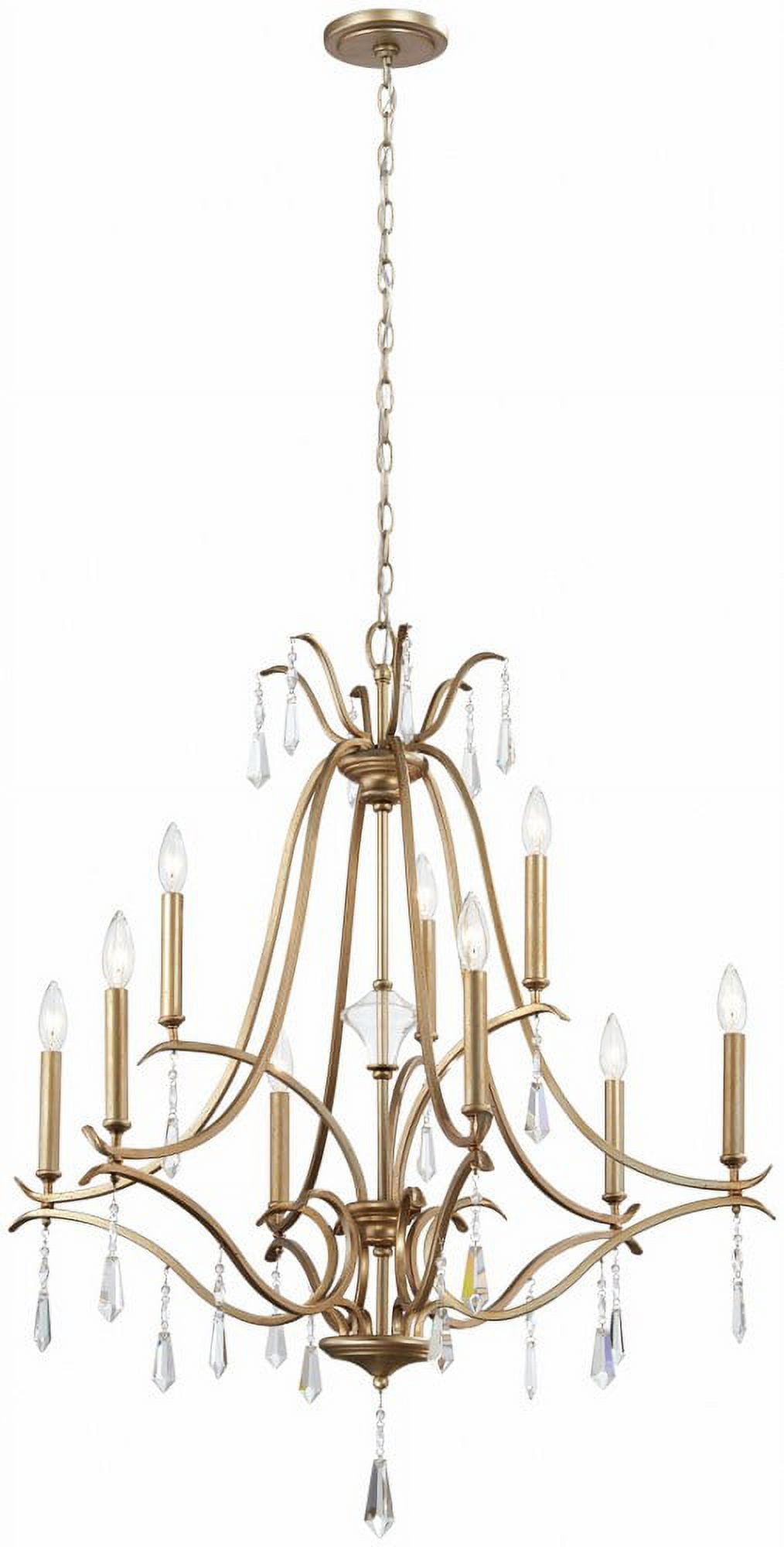 Brio Gold 9-Light Nickel and Crystal Tiered Chandelier