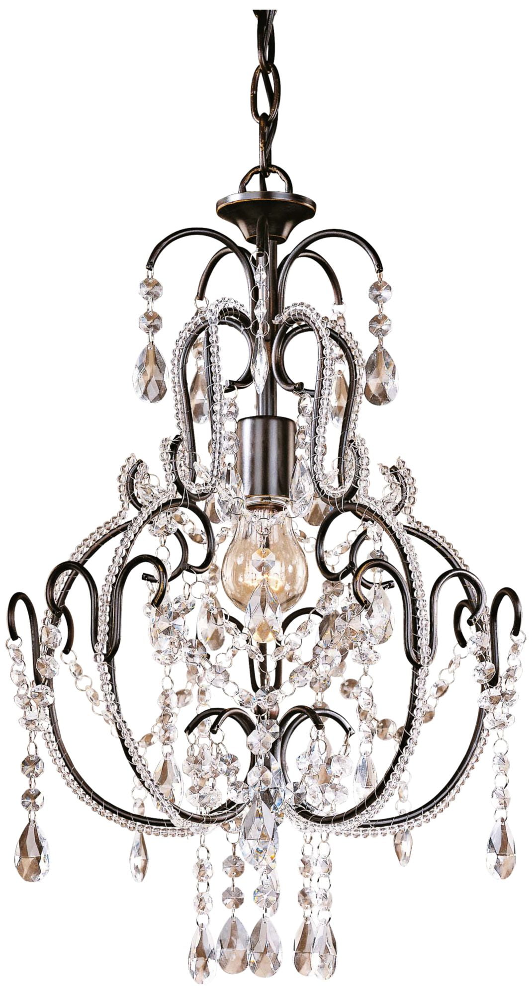 Elegant Taylor Bronze Mini Chandelier with Crystal Insets
