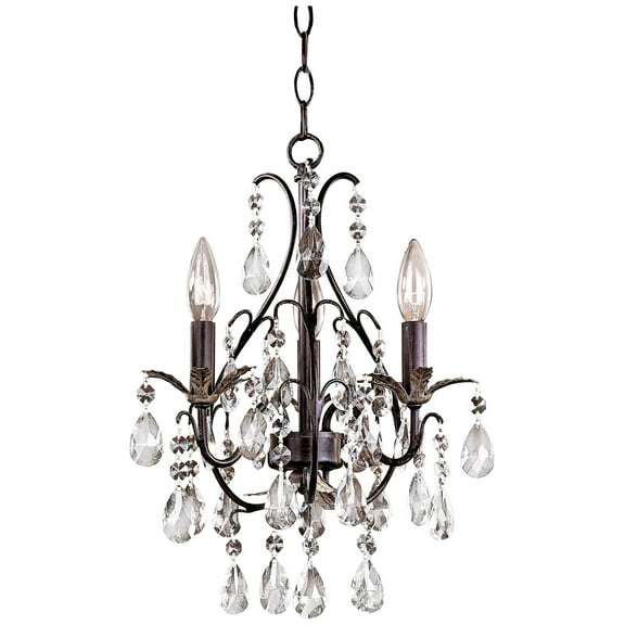 Minka Lavery - Mini Chandelier 3 Light Castlewood Walnut/Silver in Traditional
