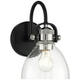thumbnail image 1 of Minka Lavery Monico 10 1/2"H Matte Black and Polished Nickel Wall Sconce, 1 of 1