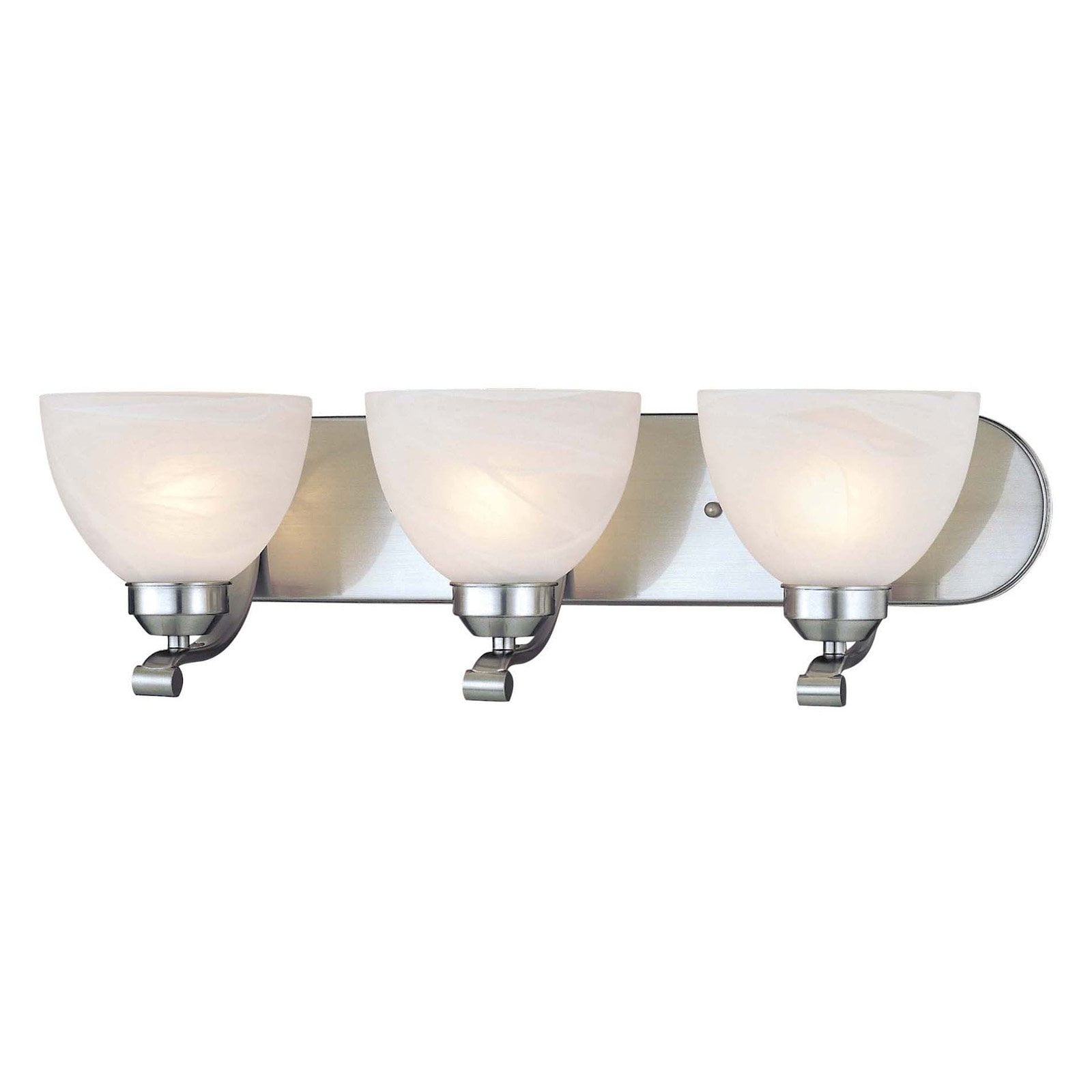 Brushed Nickel 24" Etched Glass 3-Light Bathroom Vanity Fixture