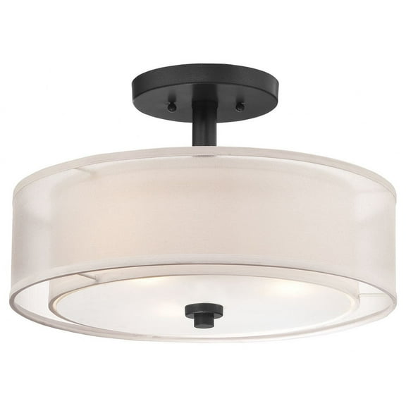 4107-66-Minka Lavery-Parsons Studio - 3 Light Semi-Flush Mount in Transitional Style - 10 inches tall by 15 inches wide-Sand Coal Finish