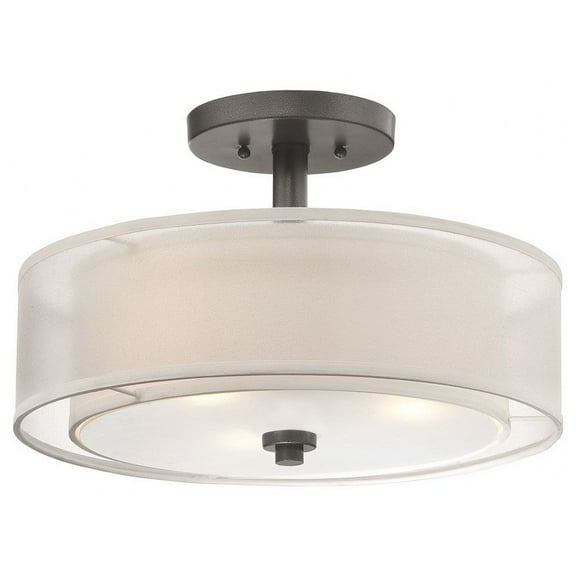 4107-172-Minka Lavery-Parsons Studio - 3 Light Semi-Flush Mount in Transitional Style - 10 inches tall by 15 inches wide-Smoked Iron Finish