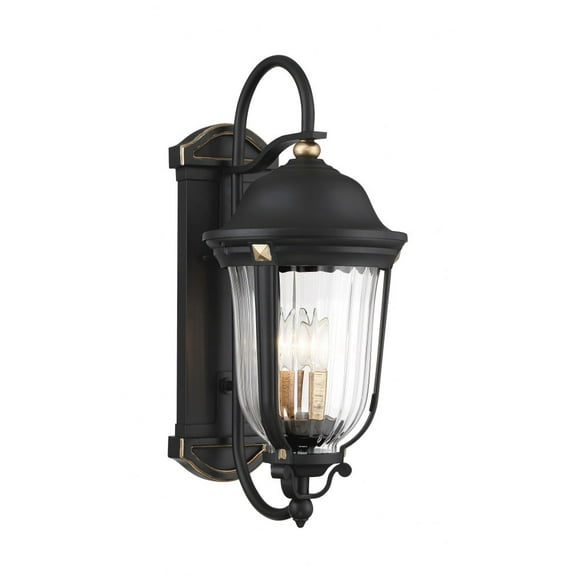 Minka Lavery Peale Street 21 3/4" H Sand Coal and Vermeil Gold Outdoor Wall Light