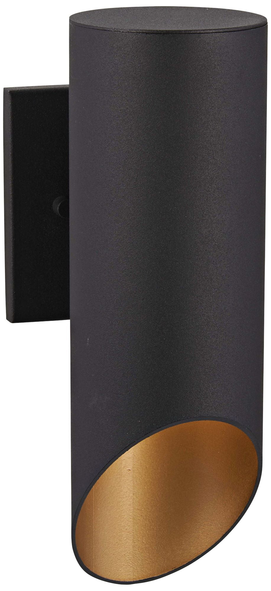 Black and Gold Metal Cylinder Outdoor Wall Light