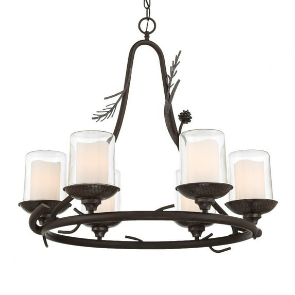 2756-694-Minka Lavery-Ponderosa Ridge - 6 Light Chandelier-25 Inches Tall and 28 Inches Wide -Traditional Installation