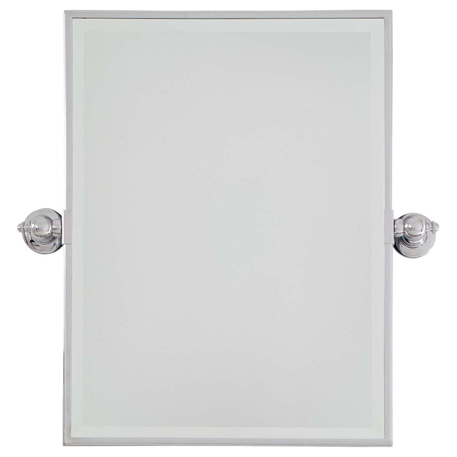 Chrome Rectangular Beveled Bathroom Wall Mirror