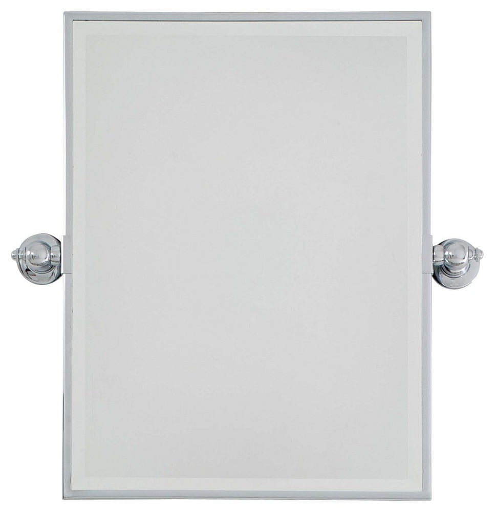 Chrome Rectangular Beveled Bathroom Wall Mirror
