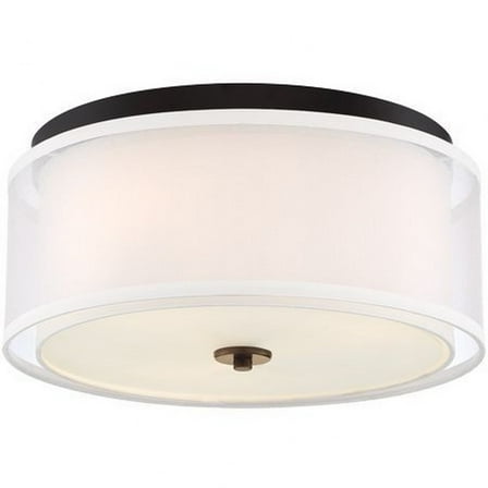 3078-416-Minka Lavery-Studio 5 - 3 Light Flush Mount in Transitional Style - 7.75 inches tall by 16 inches wide-Painted Bronze/Natural Brush Finish