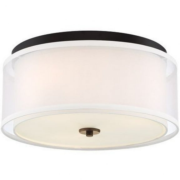 3078-416-Minka Lavery-Studio 5 - 3 Light Flush Mount in Transitional Style - 7.75 inches tall by 16 inches wide-Painted Bronze/Natural Brush Finish