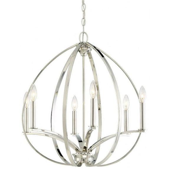 Minka Lavery - Tilbury - Chandelier 6 Light Polished Nickel in Transitional