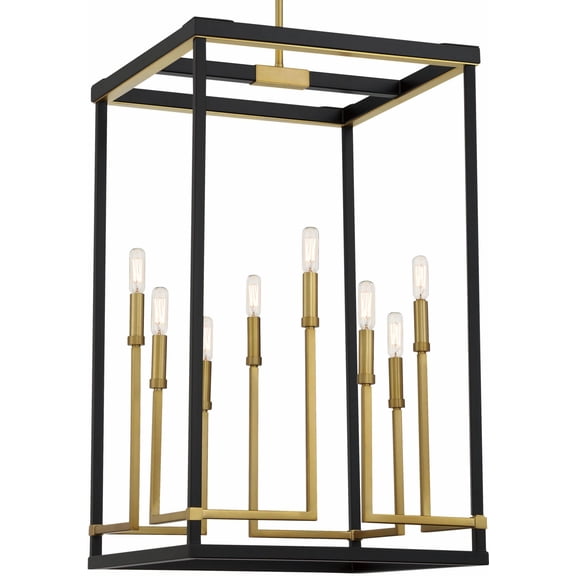 Minka Lavery 2117 Union Estates 8 Light 18" Wide Multi Light Pendant - Coal / Soft Brass