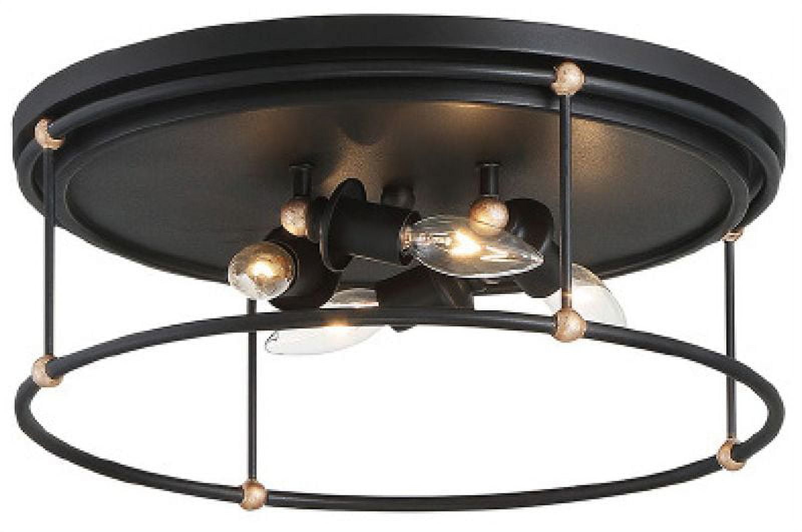 Westchester County Black and Gold 16.5" Drum Ceiling Light