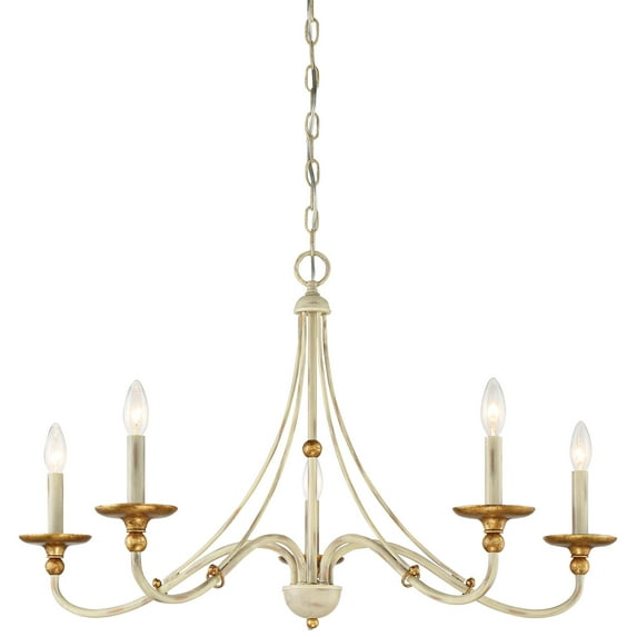 Minka Lavery Westchester County 28"W Farmhouse White 5-Light Chandelier