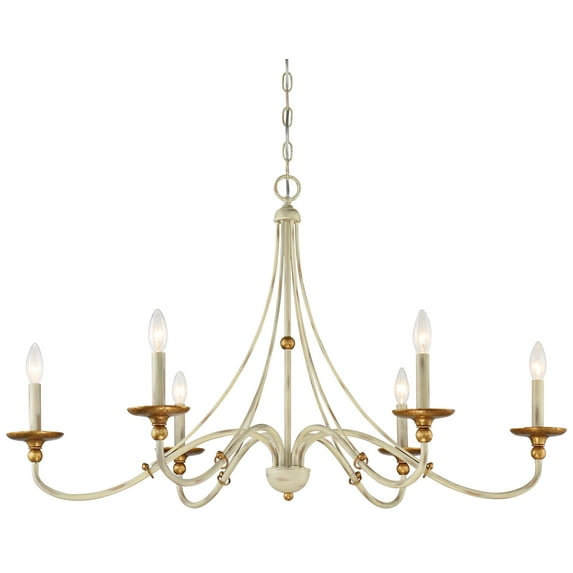 Minka Lavery Westchester County 40"W Farmhouse White 6-Light Chandelier