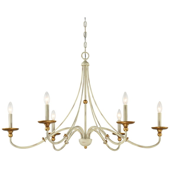 Minka Lavery Westchester County 40"W Farmhouse White 6-Light Chandelier