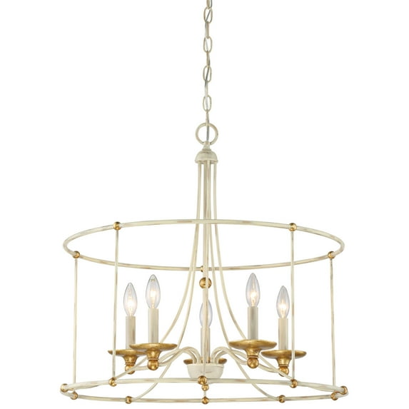 Minka Lavery - Westchester County - Chandelier 5 Light Farm House White/Gilded
