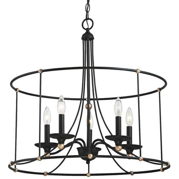 Minka Lavery - Westchester County - Chandelier 5 Light Farm House White/Gilded