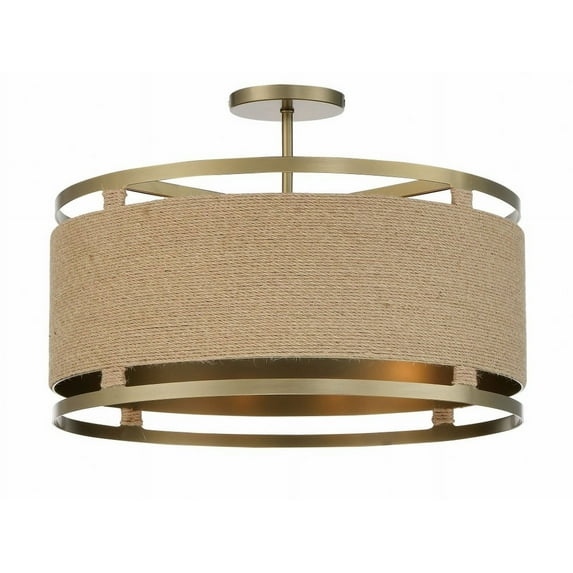 Minka Lavery - Windward Passage - 4 Light Semi-Flush Mount-Soft Brass Finish -