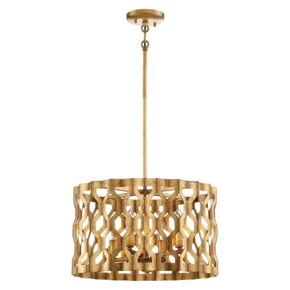 Minka Metropolitan - Coronade - Four Light Pendant -Traditional Installation