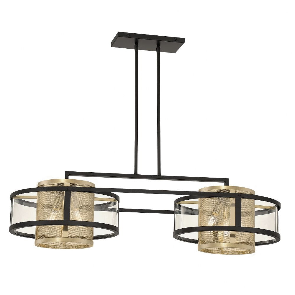 Soho Coal & Soft Brass 6-Light Industrial Chic Pendant