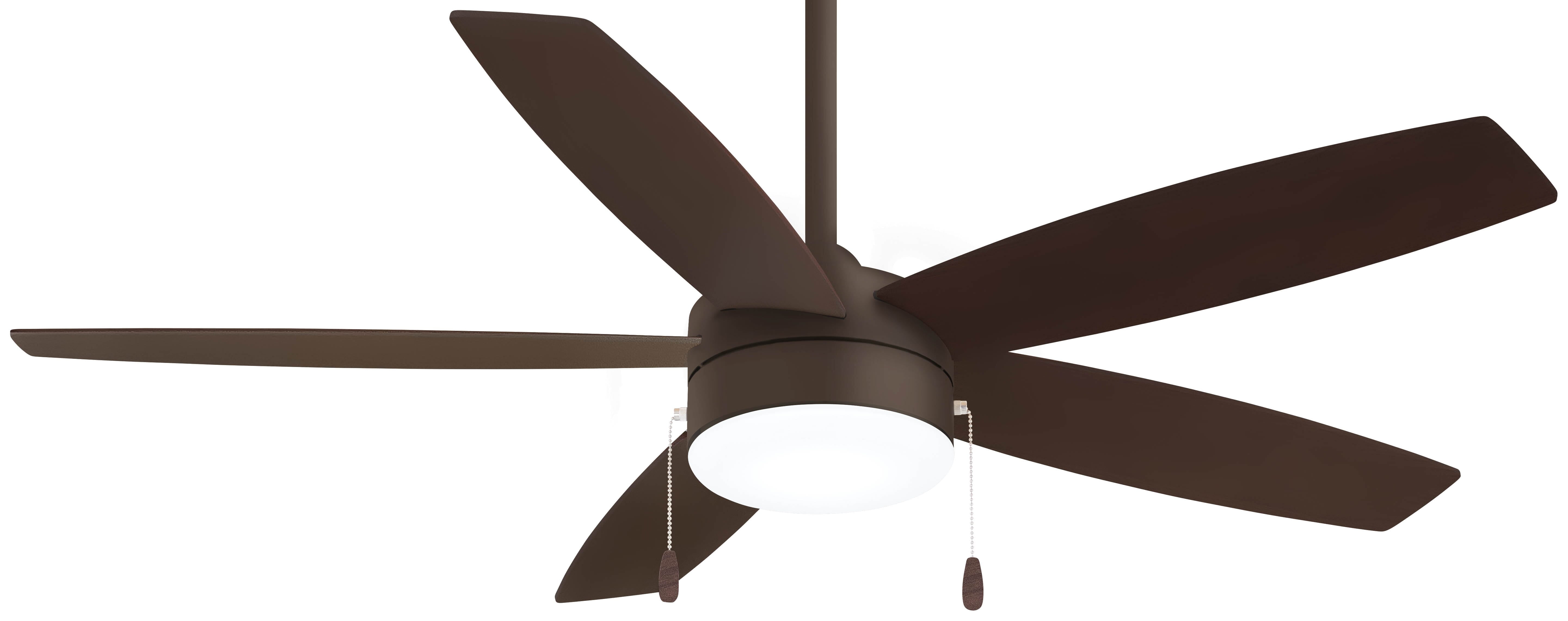 52" Oil Rubbed Bronze Ceiling Fan with Frosted Glass LED Light