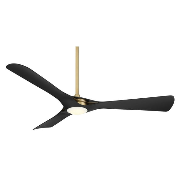 Minkaaire Bridge 60 Led Bridge 60" 3 Blade Led Ceiling Fan - Legacy Brass / Coal