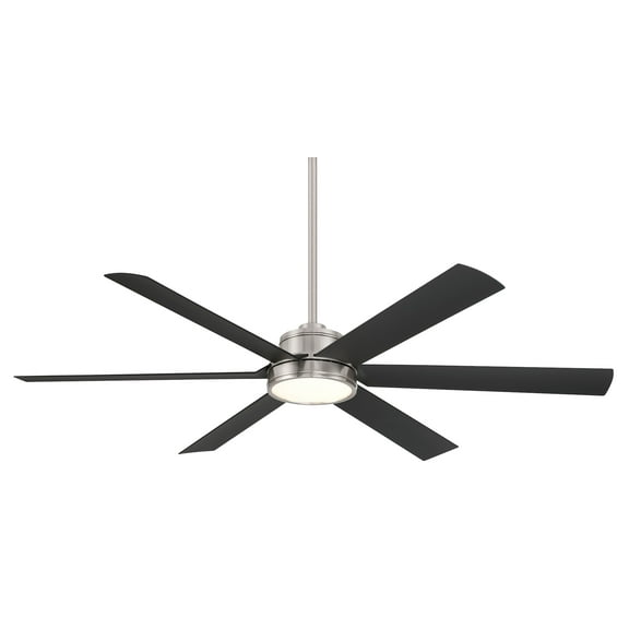 Minkaaire F897L-BNW/CL Cairo 65" 6 Blade Indoor Led Ceiling Fan - Brushed Nickel Wet /