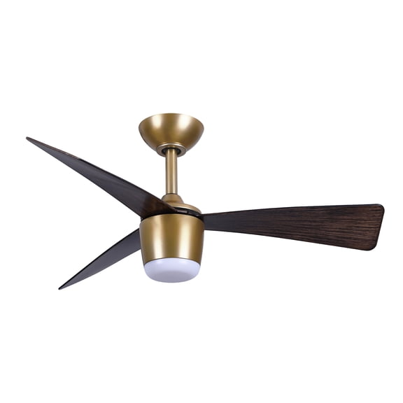 Minkaaire F743L-LBR/DO Elavan 36" 3 Blade Outdoor Led Ceiling Fan - Legacy Brass / Dark